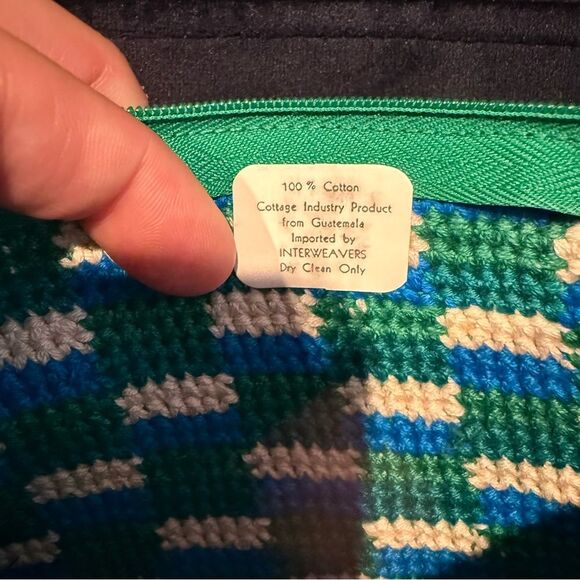 NWT Guatemalan Interweavers Woven Crochet Zip Pouch Sustainable Eco Multicolor - Picture 2 of 5